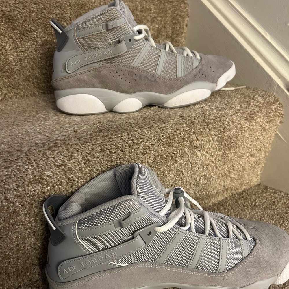 Jordan High-Top Gray and White Sneakers
